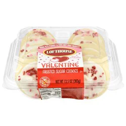 Lofthouse, White Frosted Sugar Cookie, Valentine, 10 ct 13.5 oz.