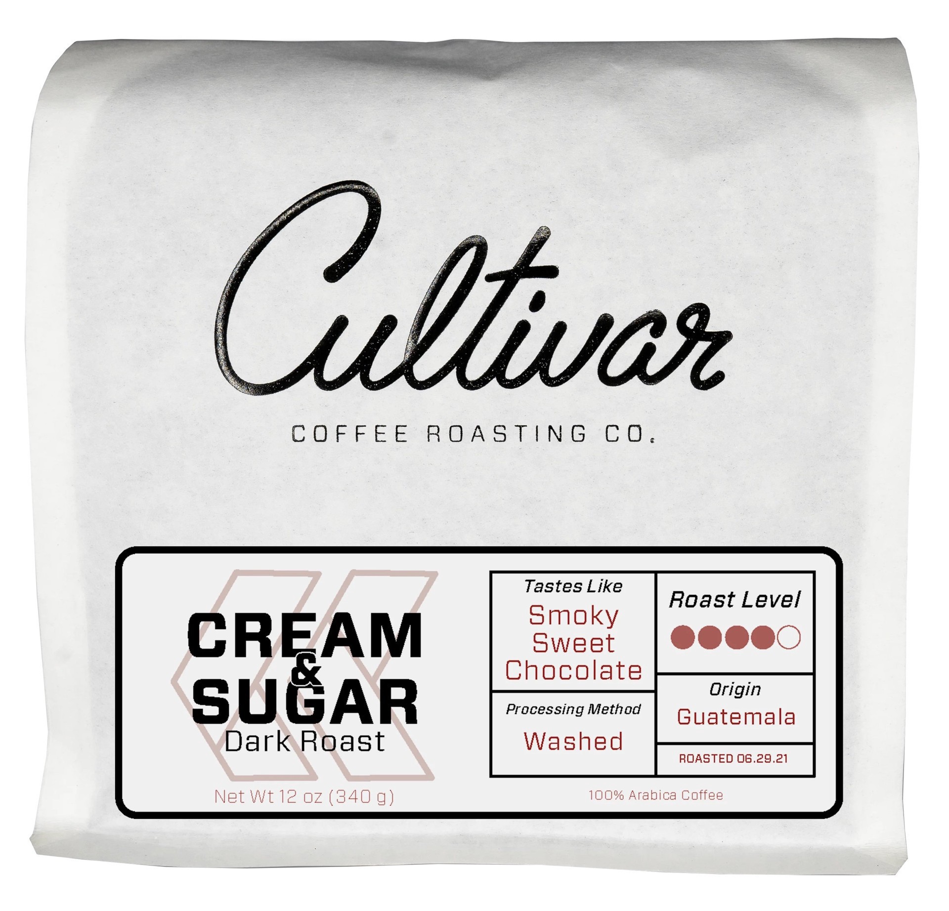 slide 1 of 1, Cultivar 100% Arabica Dark Roast Cream & Sugar Coffee 12 oz, 12 oz