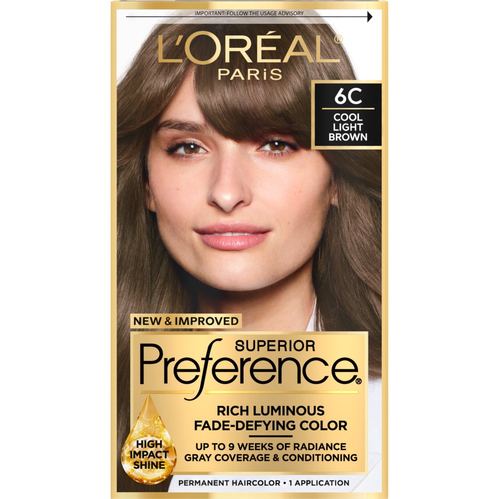 slide 1 of 8, L'Oréal Hair Color Cools Anti-Brass 6C Cool Light Brown, 1 ct