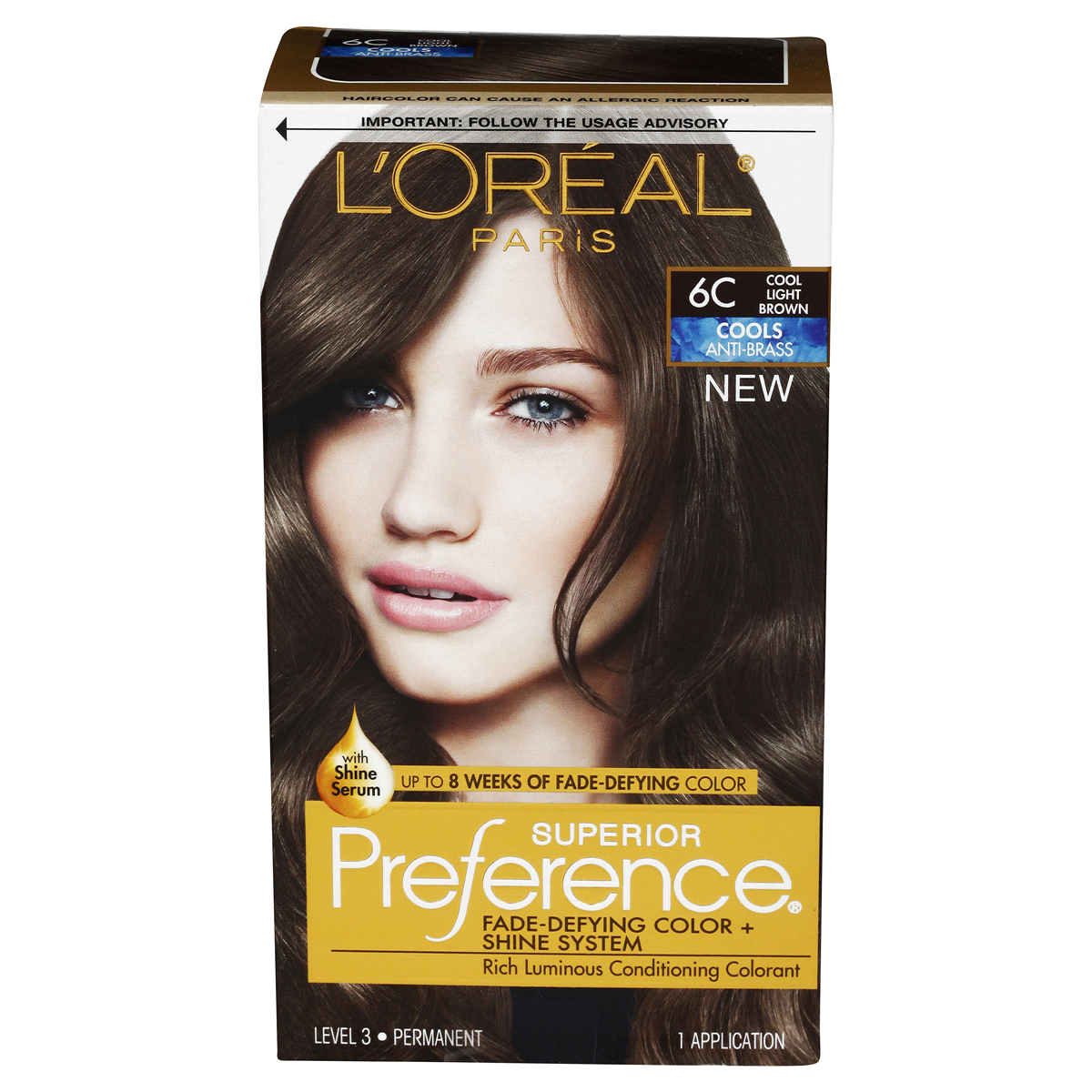 slide 1 of 1, L'Oréal Superior Preference Hair Color Cools Anti-Brass 6C Cool Light Brown, 1 ct