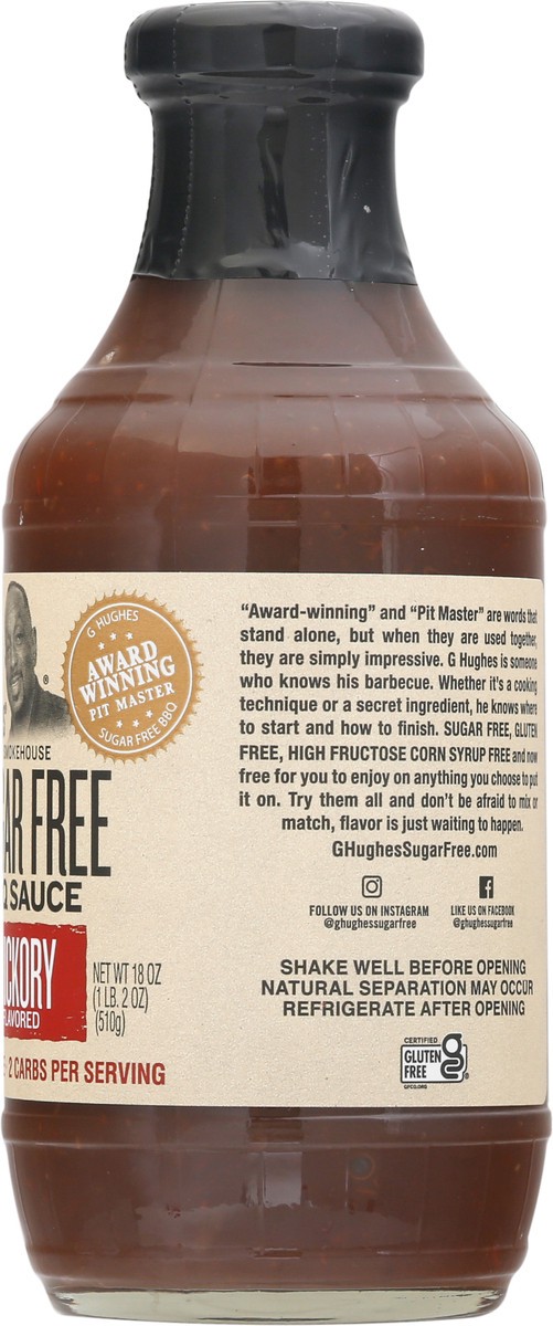 slide 13 of 14, G Hughes Smokehouse Sugar Free Hickory Flavored BBQ Sauce 18 oz, 18 oz