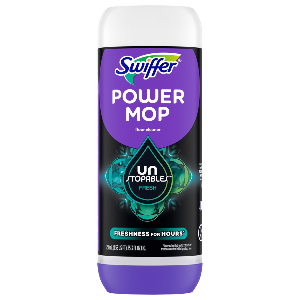 slide 1 of 5, Swiffer PowerMop Floor Cleaning Solution with Unstopables Fresh Scent, 25.3 fl oz, 1.58 pt