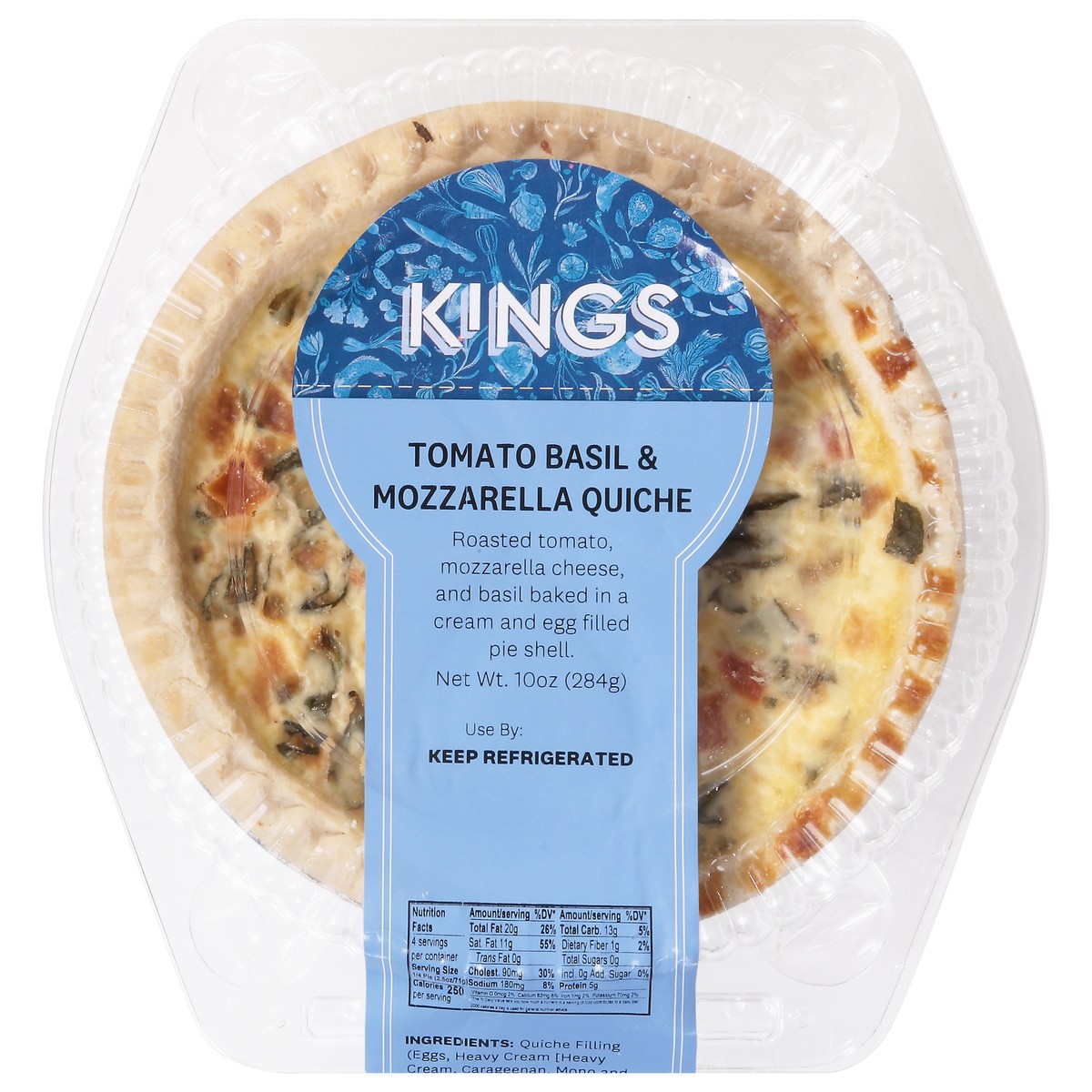slide 9 of 14, Quiche Tomato Basil Mozzarella - 10 OZ, 10 oz