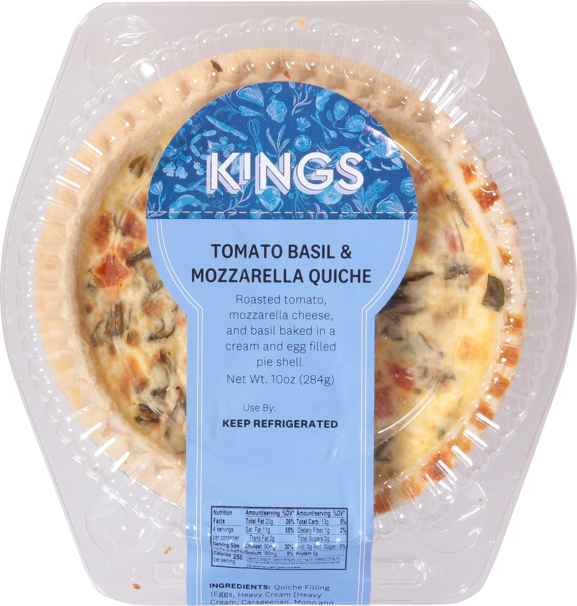 slide 2 of 14, Quiche Tomato Basil Mozzarella - 10 OZ, 10 oz