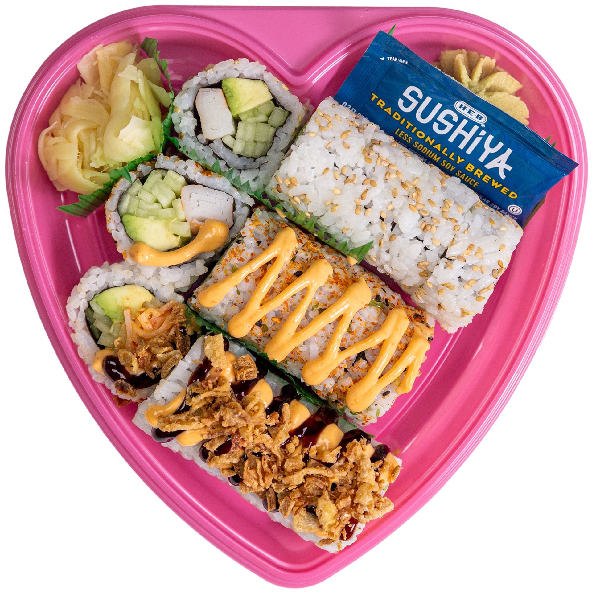 slide 1 of 1, H-E-B Sushiya Kosher California Sushi Roll Combo Pack, 12.2 oz