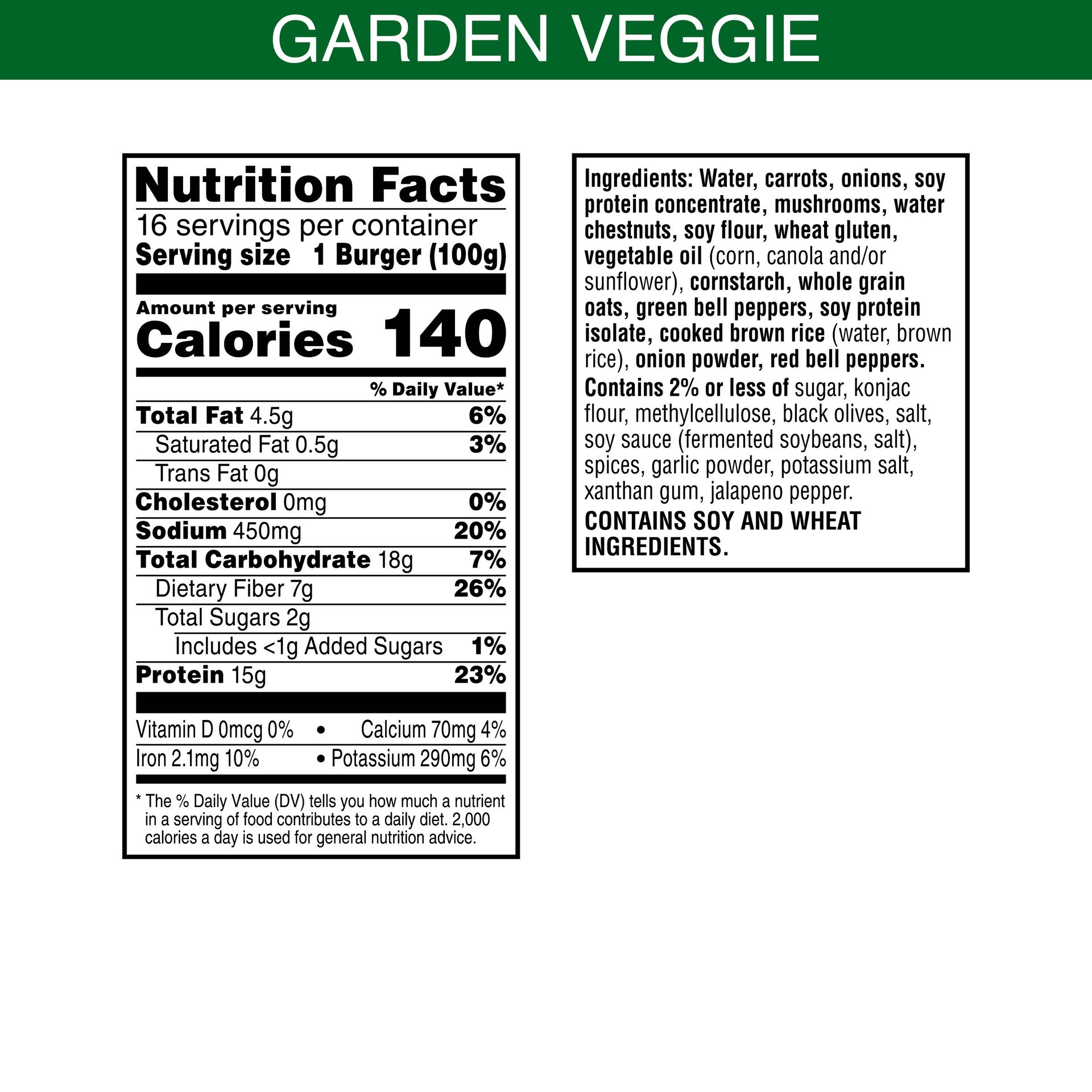 slide 4 of 5, MorningStar Farms Veggie Burgers, Garden Veggie, 56 oz, 16 Count, Frozen, 56 oz