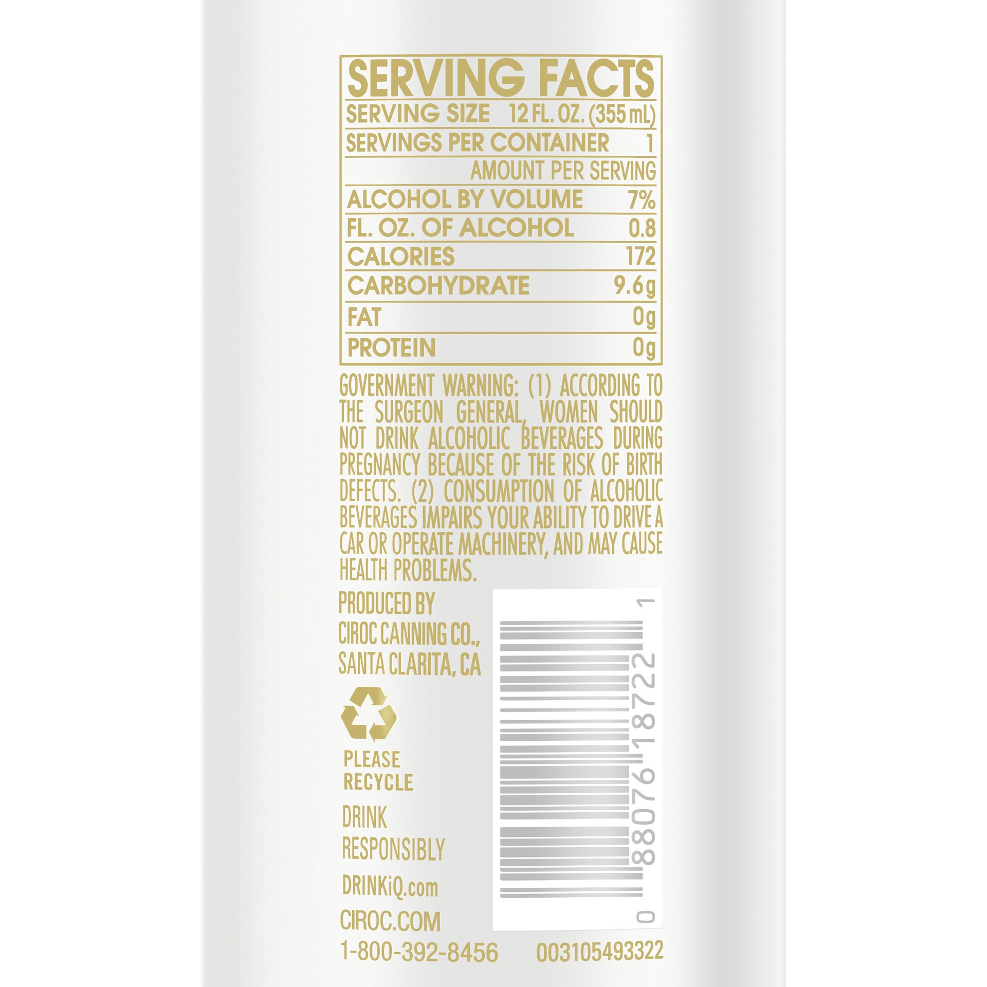 slide 3 of 5, CIROC Vodka Spritz Colada, 12 fl oz, 355 ml