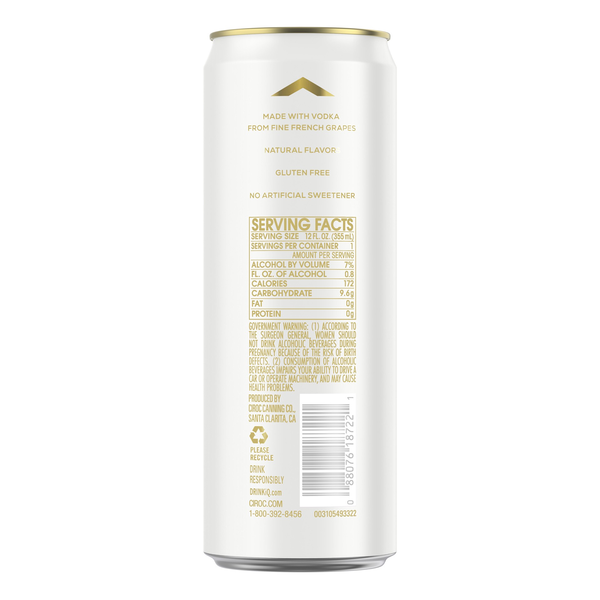 slide 5 of 5, CIROC Vodka Spritz Colada, 12 fl oz, 355 ml