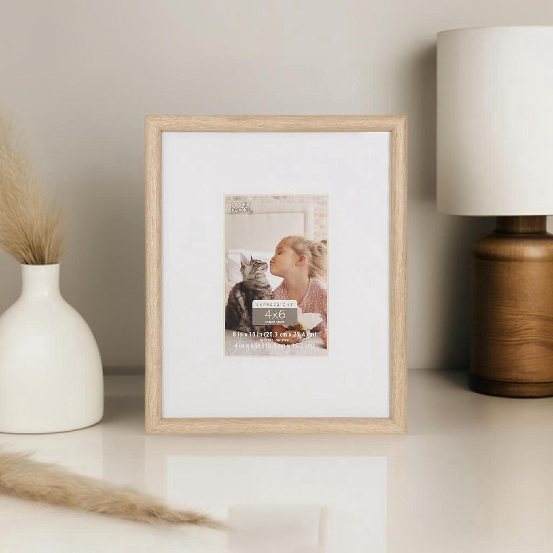 slide 3 of 5, Expressions 4" X 6" Natural Woodgrain Frame With Mat By Studio Decor, 4 in x 6 in