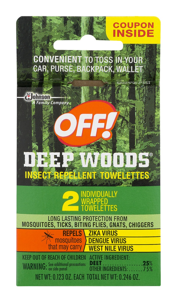 slide 1 of 1, OFF! Off Deep Woods Towelettes, 2 ct