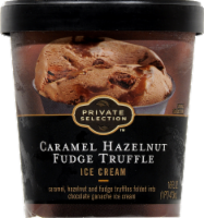 slide 1 of 1, Private Selection Caramel Hazelnut Fudge Truffle Ice Cream, 16 fl oz