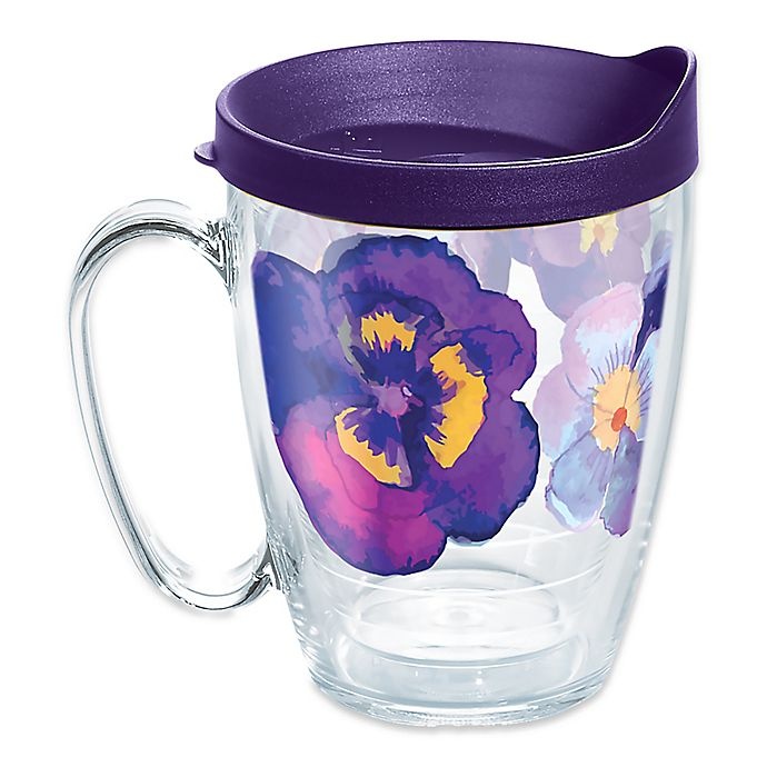 slide 1 of 1, Tervis Watercolor Pansy Wrap Mug with Lid, 16 oz