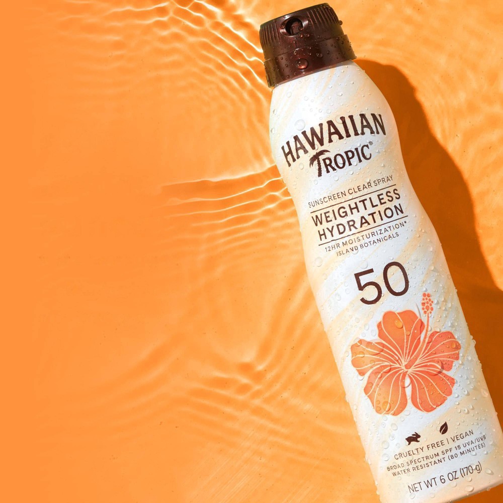 slide 31 of 42, Hawaiian Tropic Silk Hydration Clear Spray Weightless Broad Spectrum SPF 50 Sunscreen 6 oz, 6 oz