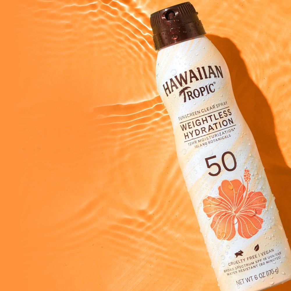 slide 37 of 42, Hawaiian Tropic Silk Hydration Clear Spray Weightless Broad Spectrum SPF 50 Sunscreen 6 oz, 6 oz