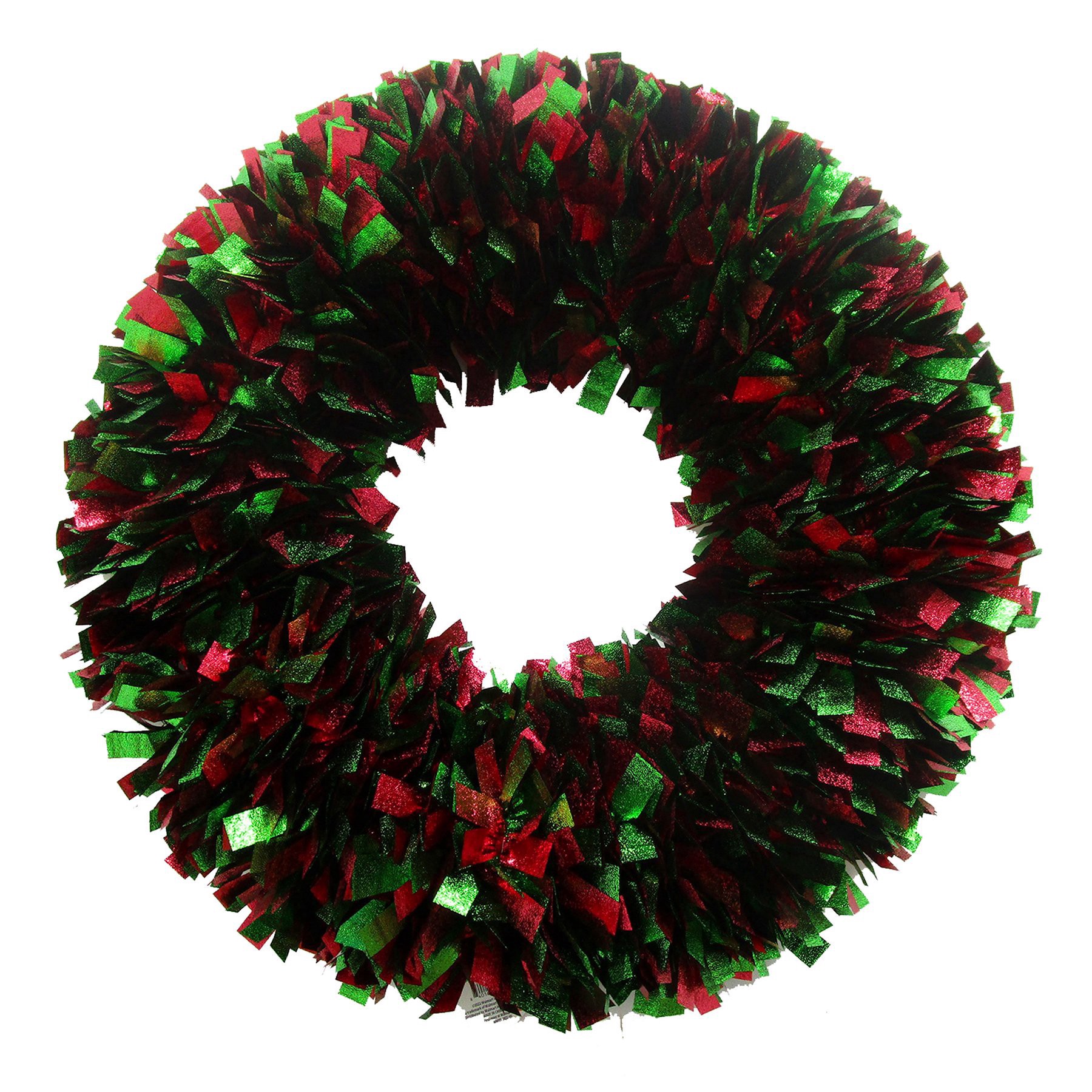 slide 1 of 1, FC Young Red & Green Tinsel Christmas Wreath, 1 ct