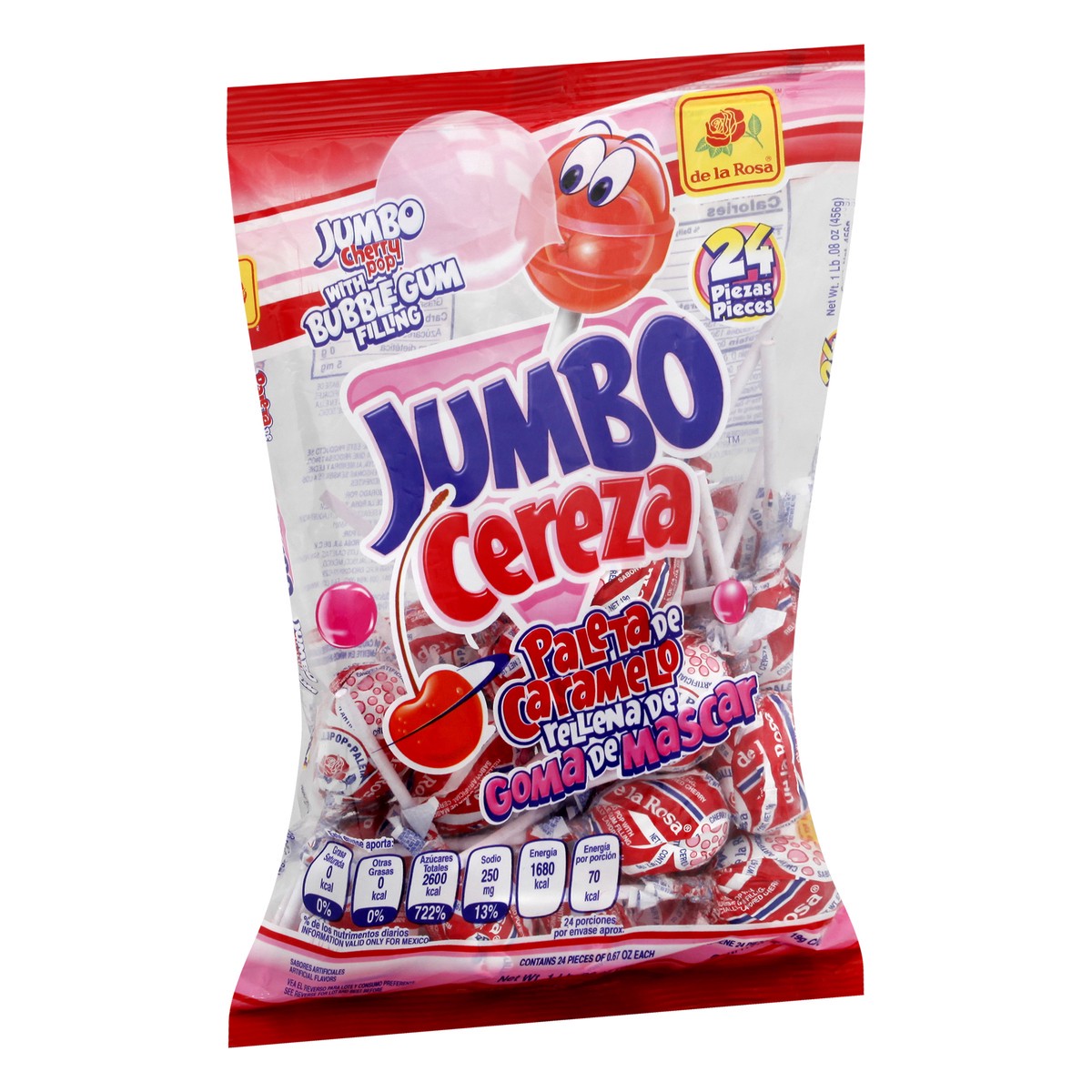 slide 10 of 13, De la Rosa Jumbo Cherry Pop 24 ea, 24 ct