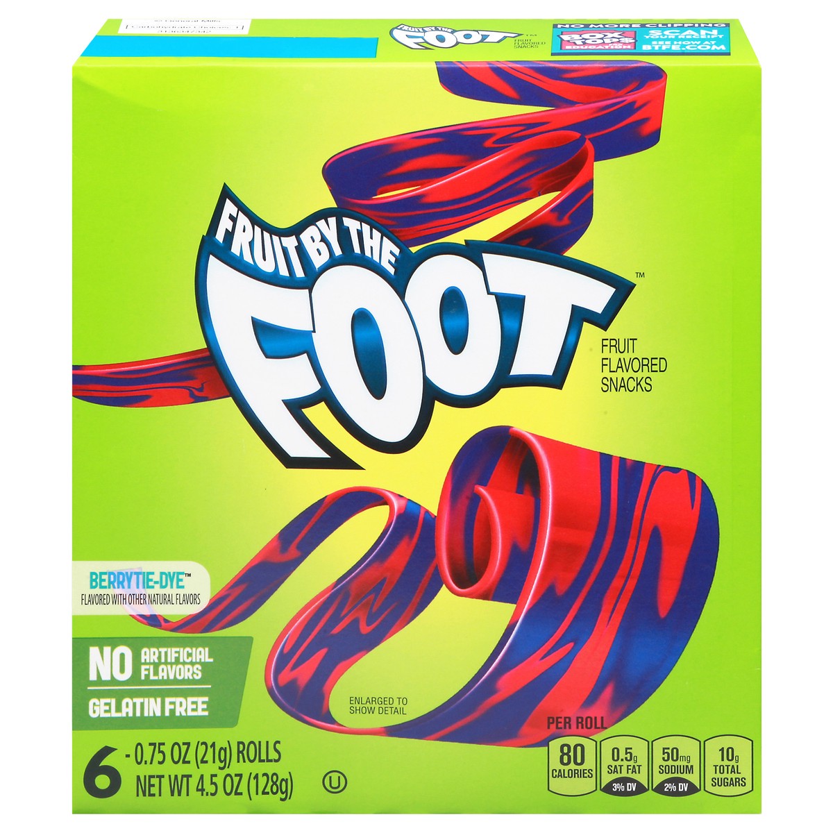 slide 1 of 6, Fruit by the Foot Fruit Flavored Snacks, Berry Tie-Dye, 6 ct