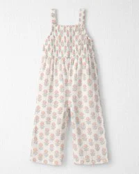 Toddler Girl Organic Cotton Gauze Jumpsuit in Rosebud Petal Print - 4T