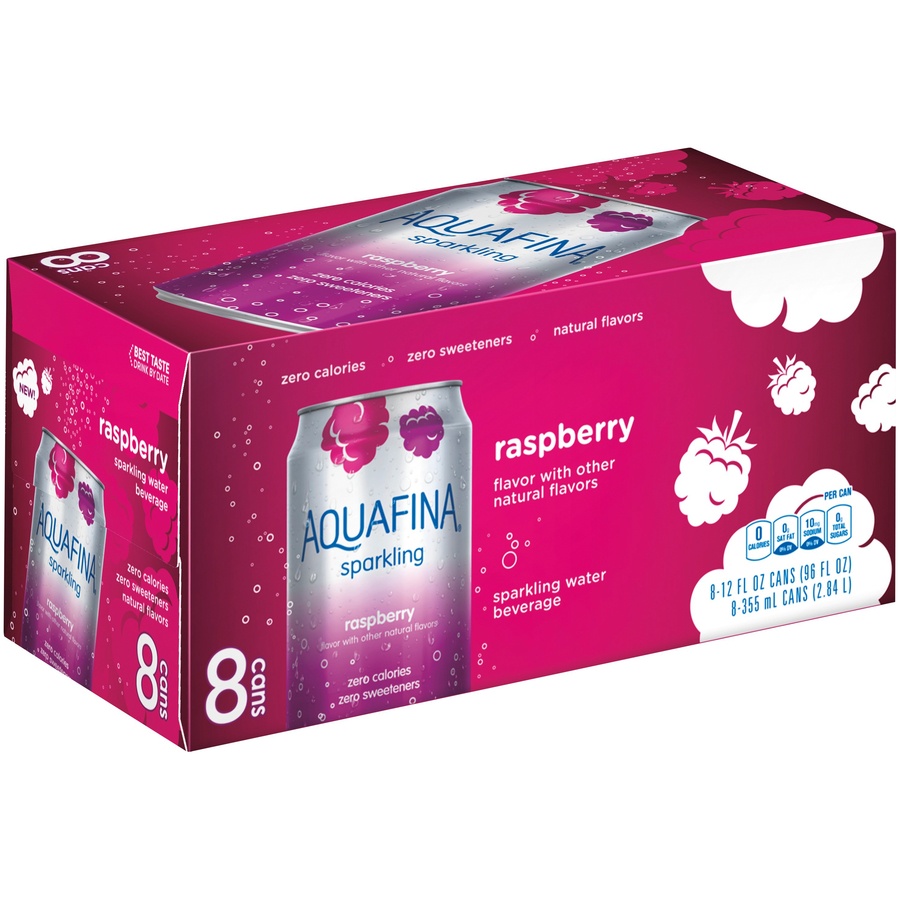 slide 2 of 3, Aquafina Sparkling Raspberry /, 8 ct; 12 fl oz