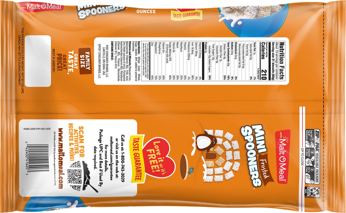slide 2 of 7, Malt-O-Meal Mini Spooners Frosted Cereal 27 oz, 27 oz