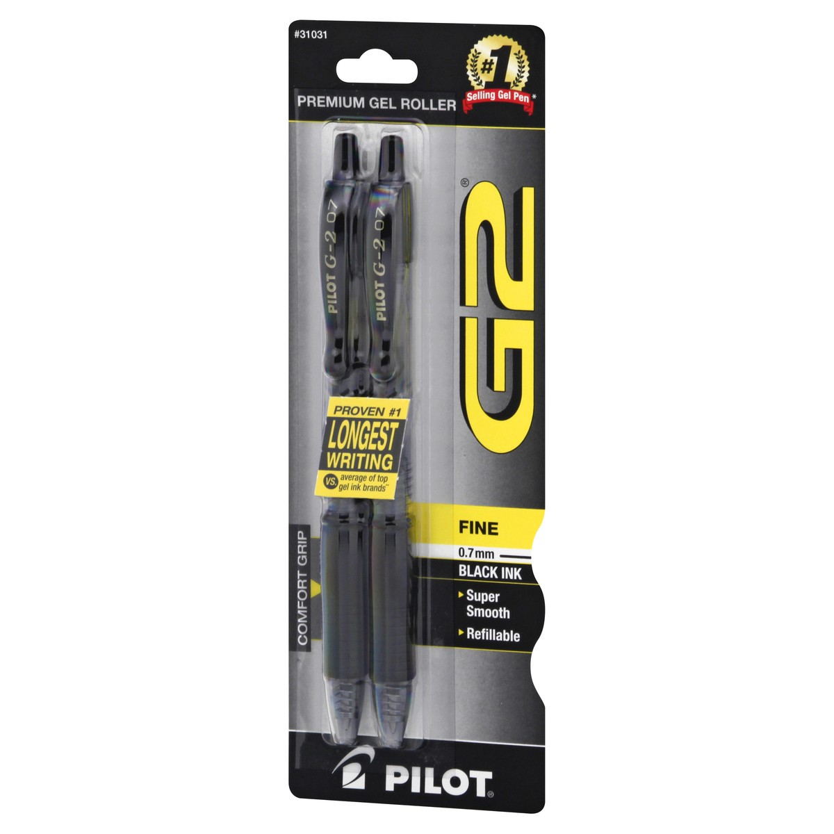 slide 2 of 11, Pilot Retractable Gel Ink Rolling Ball Pen, Black Ink, 2 Ct, 1 ct