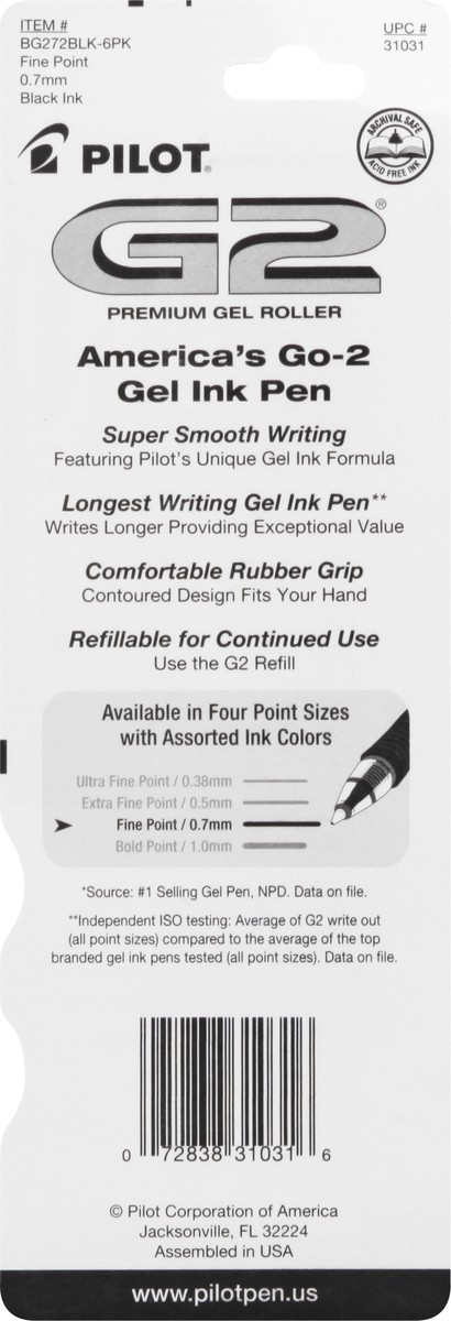 slide 5 of 11, Pilot Retractable Gel Ink Rolling Ball Pen, Black Ink, 2 Ct, 1 ct