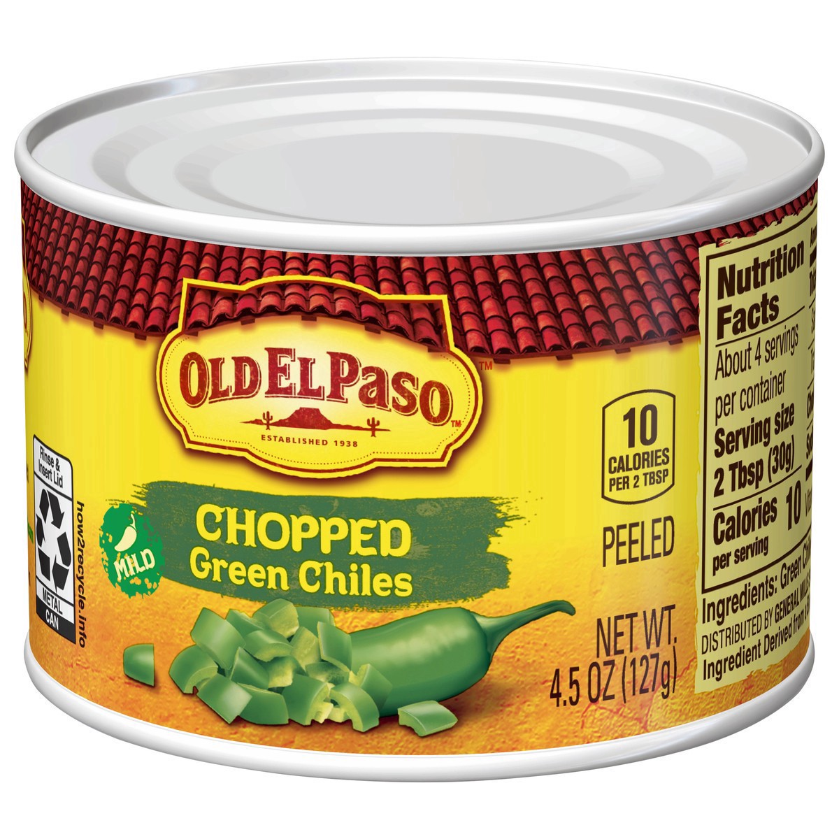 slide 6 of 8, Old El Paso Mild Chopped Green Chiles, 1 ct., 4.5 oz., 4 oz