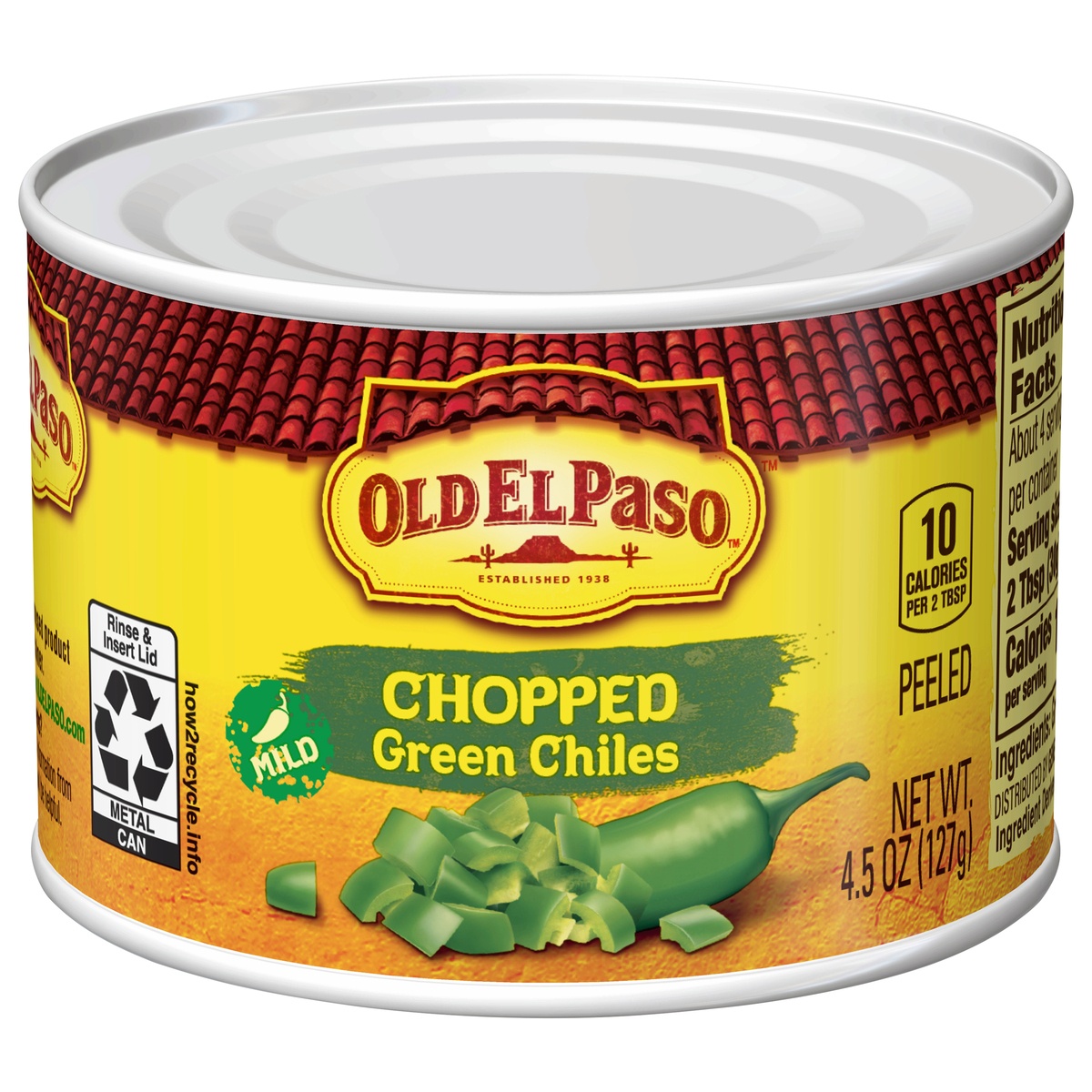 slide 1 of 3, Old El Paso Chopped Peeled Mild Green Chiles 4.5 oz, 4.5 oz