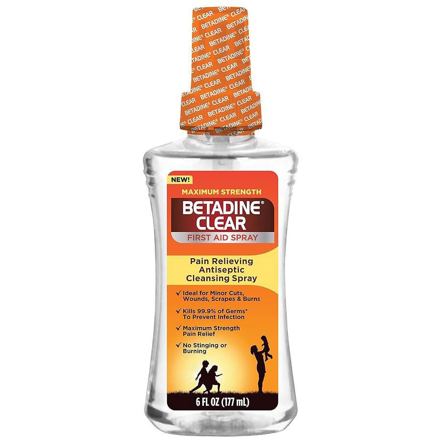 slide 1 of 1, Betadine Clear First Aid Spray, 6 fl oz