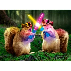 Avanti Squirrels With Glow Sticks Card