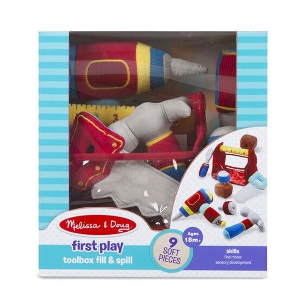 slide 1 of 1, Melissa & Doug Toolbox Fill And Spill Toddler Toy With Vibrating Drill, 9 ct