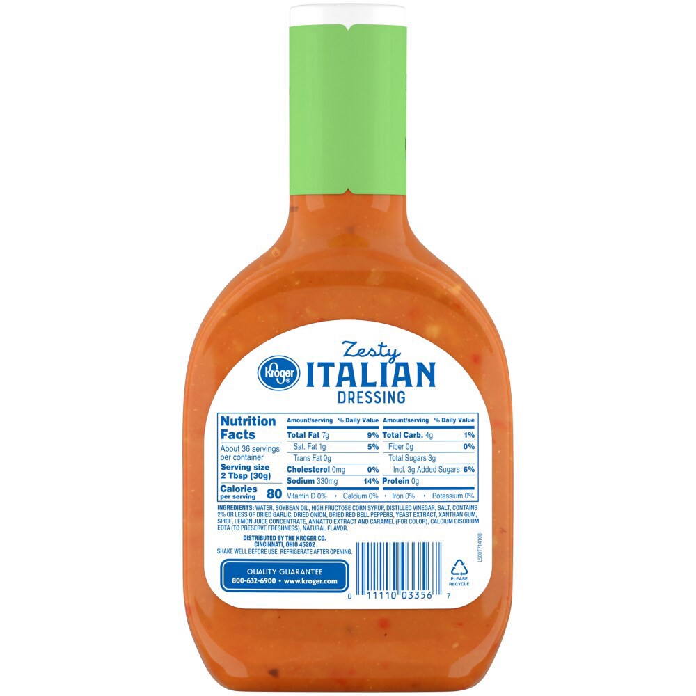 slide 3 of 4, Kroger Zesty Italian Salad Dressing, 36 fl oz