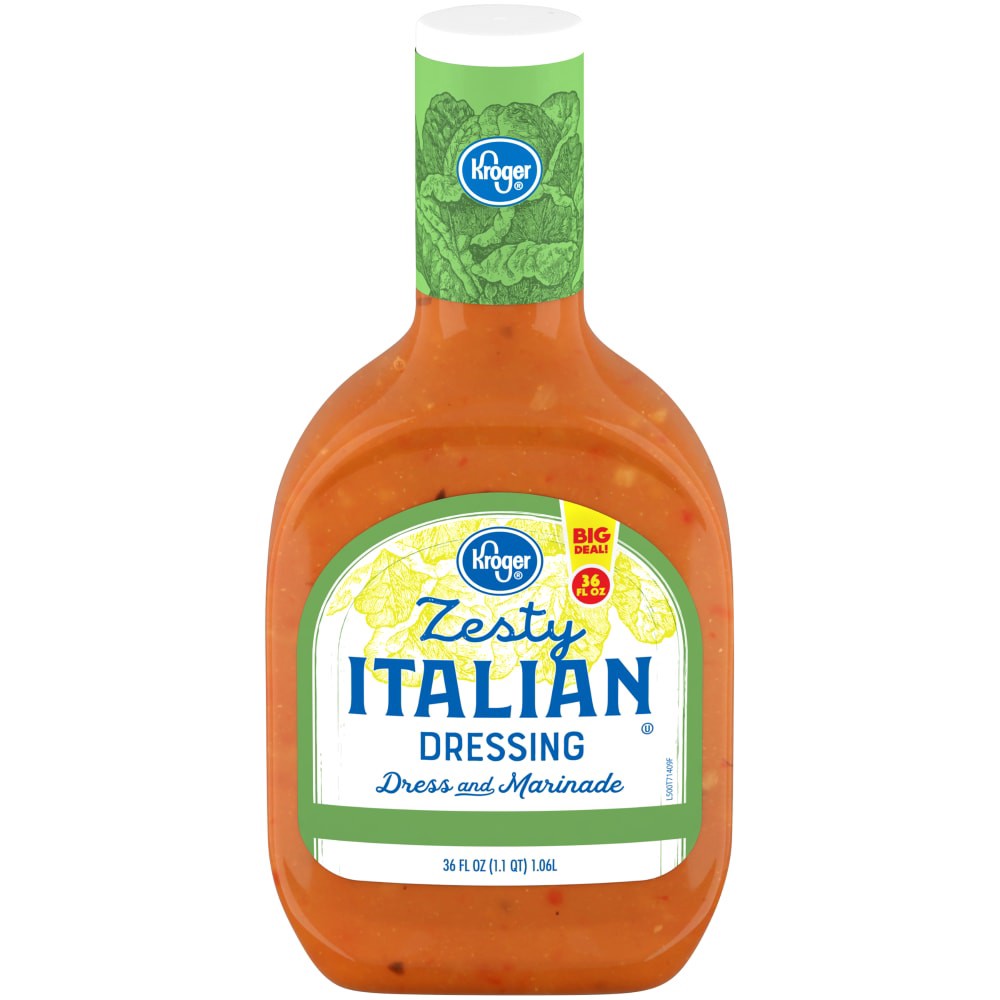 slide 1 of 4, Kroger Zesty Italian Salad Dressing, 36 fl oz