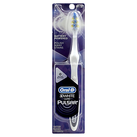 slide 1 of 1, Oral-B Pulsar Whitening Battery Powered Toothbrush Soft - Each, 1 ct