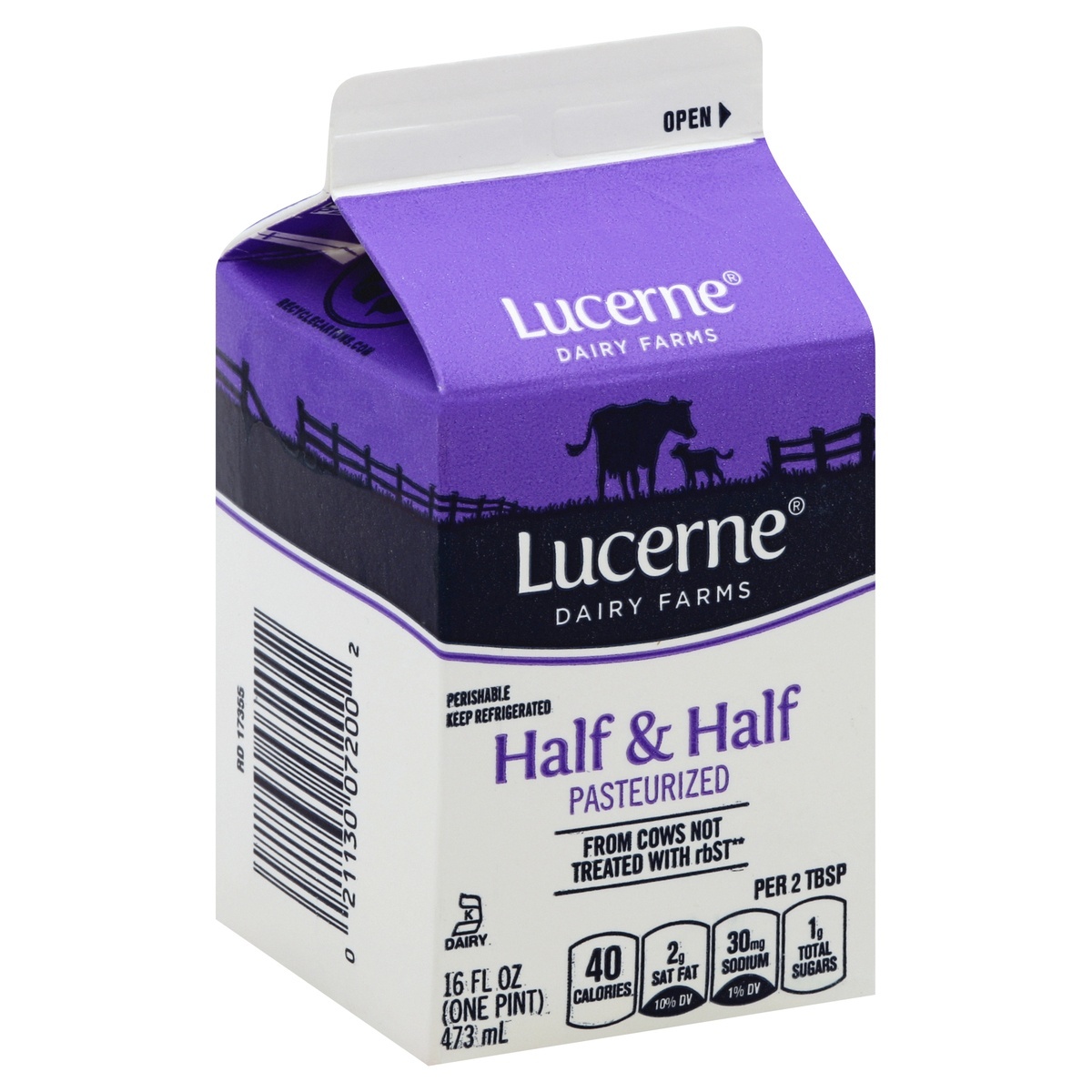 slide 1 of 4, Lucerne Dairy Farms Half and Half, 16 oz