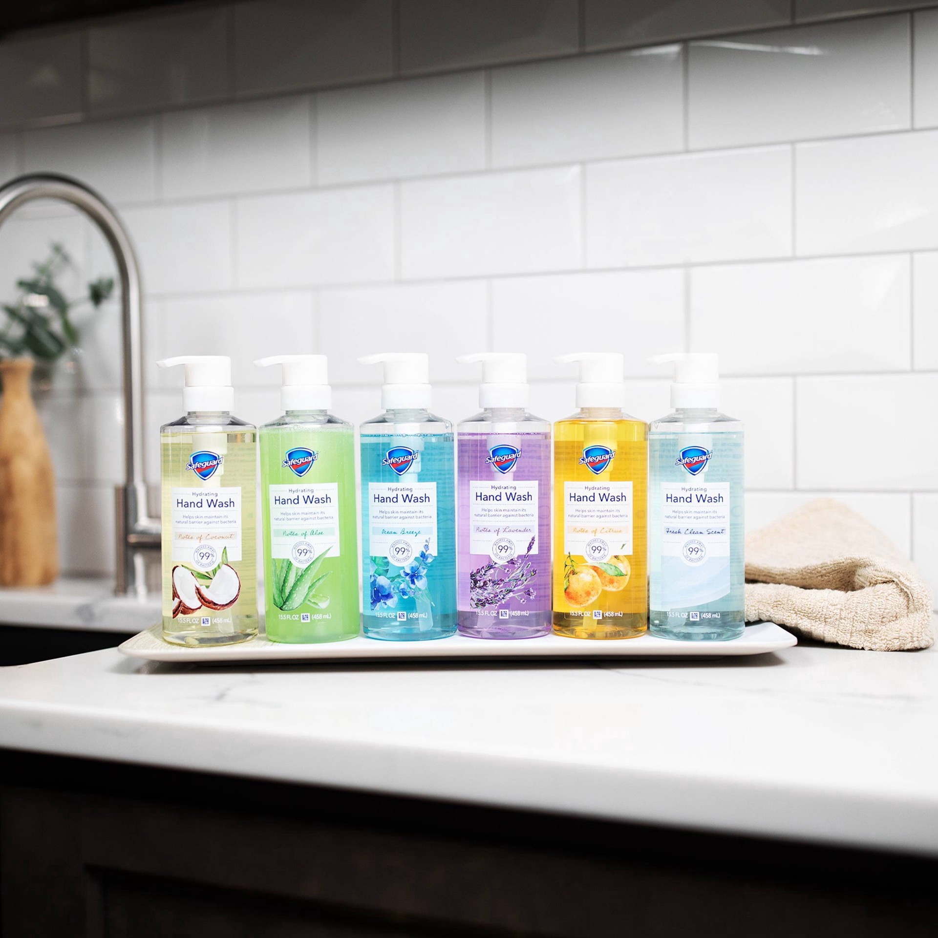 slide 4 of 4, Safeguard Hand Wash Twin Pack, Notes of Lavender & Notes of Coconut, 15.5 oz