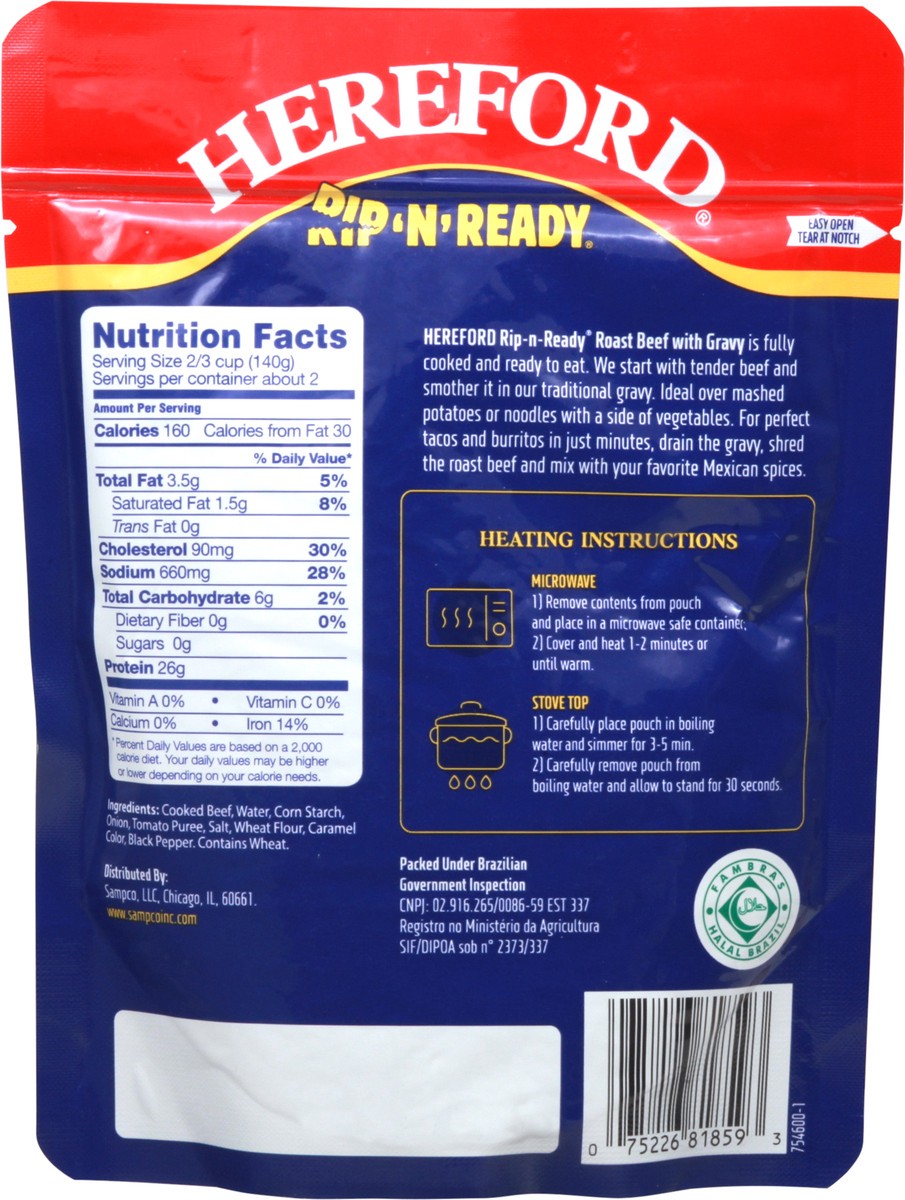 slide 12 of 14, Hereford Rip 'n' Ready Roast Beef with Gravy 10 oz, 10 oz