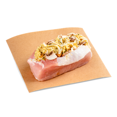 slide 1 of 1, Mushroom Swiss Stuffed Boneless Pork Chops, 8 oz