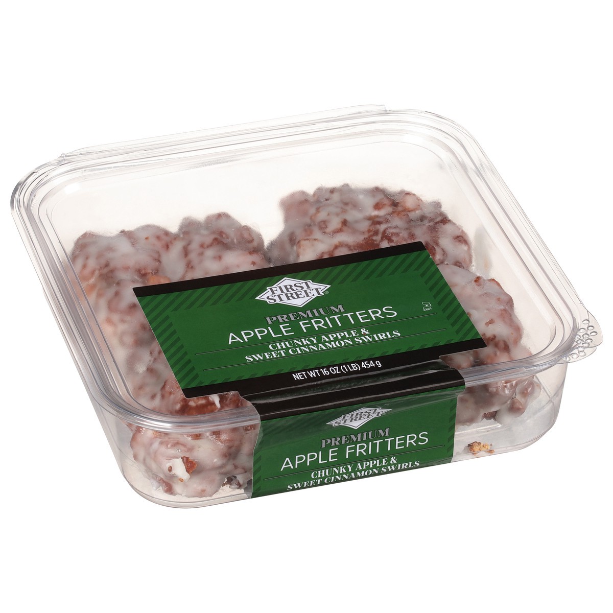 slide 2 of 4, First Street Apple Fritters, 16 oz