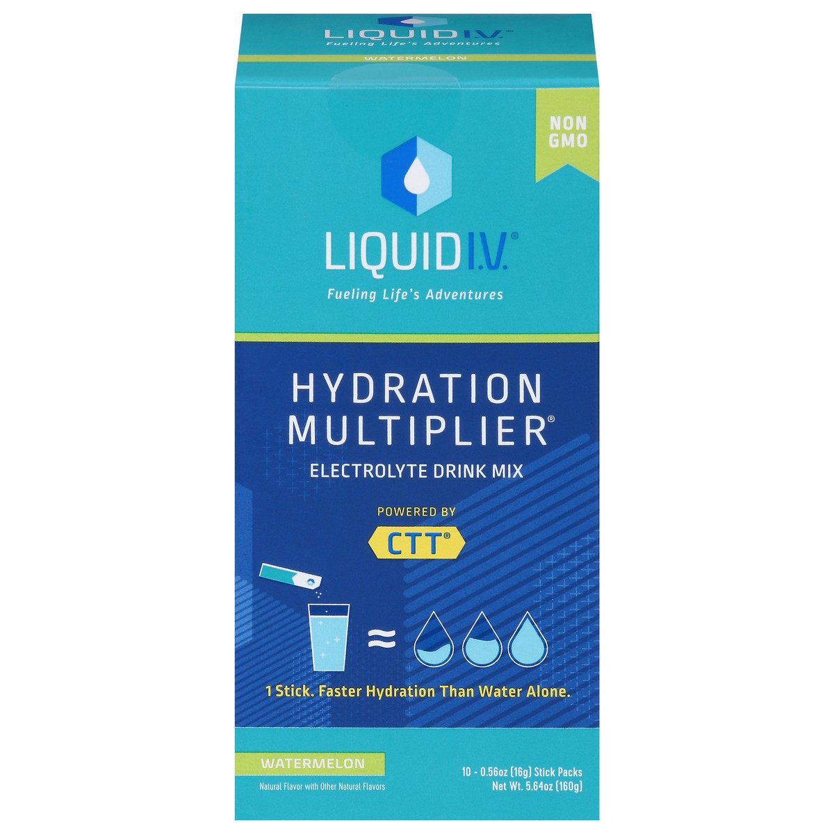 slide 1 of 1, Liquid I.V. Hydration Multiplier Vegan Powder Electrolyte Supplements - Watermelon - 0.56oz each/10ct, 10 ct