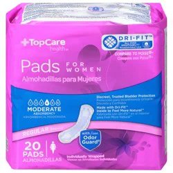 TopCare Everyday Moderate Absorbency Regular Bladder Control Pads for Women - 20 ct