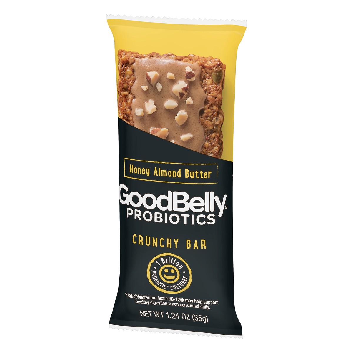 slide 2 of 13, GoodBelly Probiotics Honey Almond Butter Crunchy Bar 1.24 oz, 1.24 oz