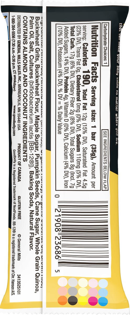 slide 5 of 13, GoodBelly Probiotics Honey Almond Butter Crunchy Bar 1.24 oz, 1.24 oz