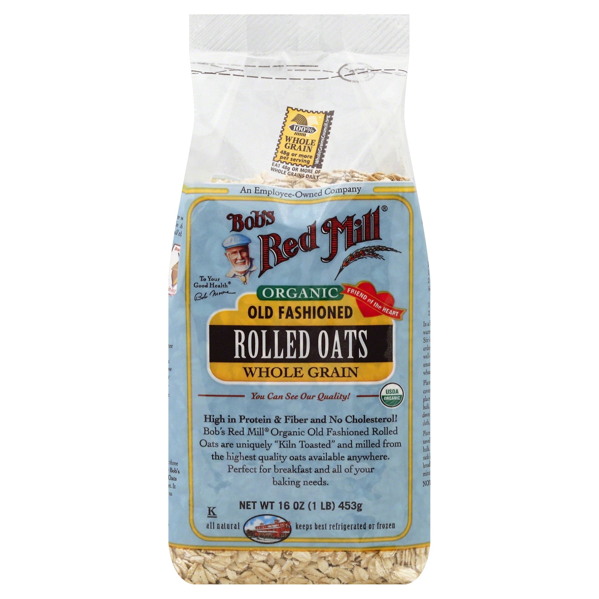 slide 1 of 1, Bob's Red Mill Organic Old Fashioned Whole Grain Rolled Oats, 16 oz