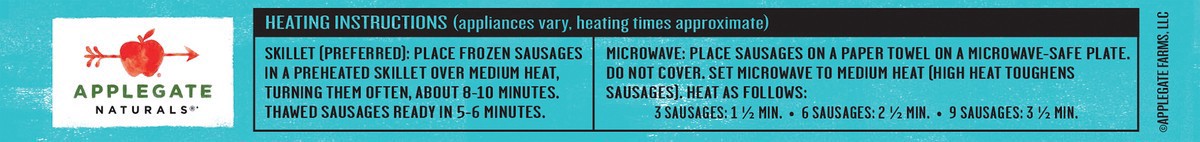 slide 5 of 8, Applegate Naturals Savory Turkey Breakfast Sausage Links, 7oz (Frozen), 10 ct