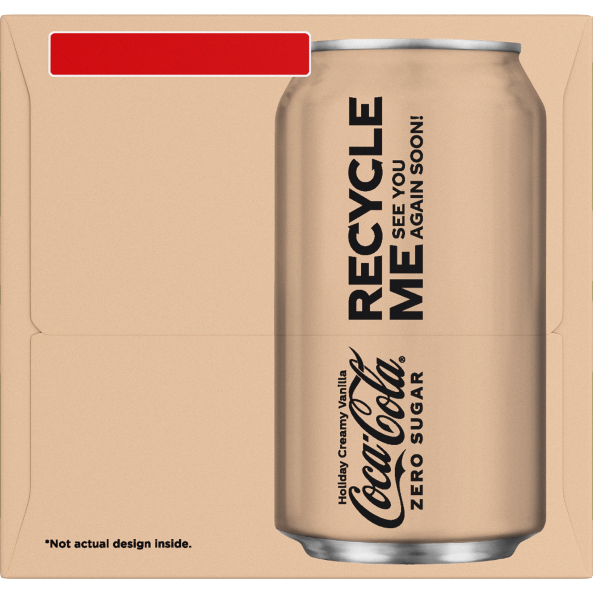 slide 4 of 5, Coca-Cola Zero Sugar Holiday Creamy Vanilla Soda Soft Drink Fridge Pack Cans, 12 fl oz, 12 Pack, 144 fl oz