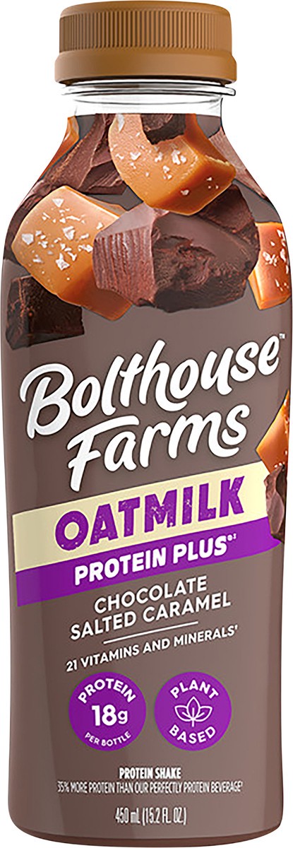 slide 2 of 5, Bolthouse Farms Oatmilk Protein Plus Chocolate Salted Caramel Shake, 15.2 oz, 15.2 fl oz