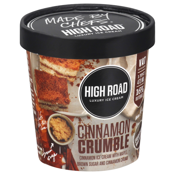 slide 1 of 1, High Road Ice Cream, Luxury, Cinnamon Crumble, 1 pint