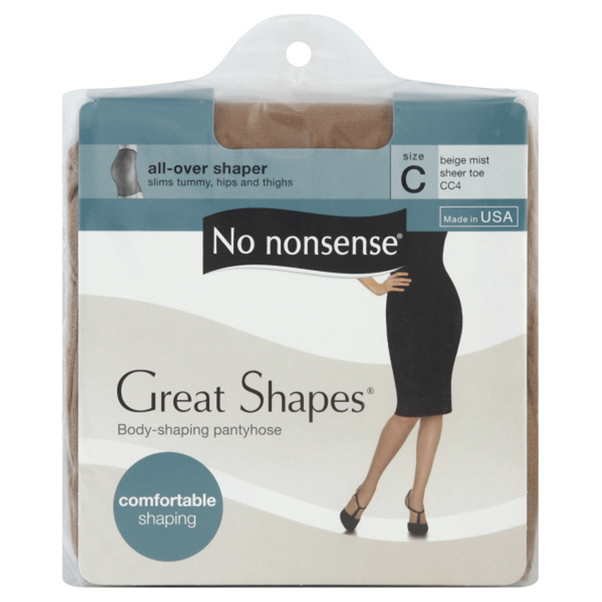 slide 1 of 1, No Nonsense Great Shapes Size C Body-Shaping Pantyhose, 1 pair