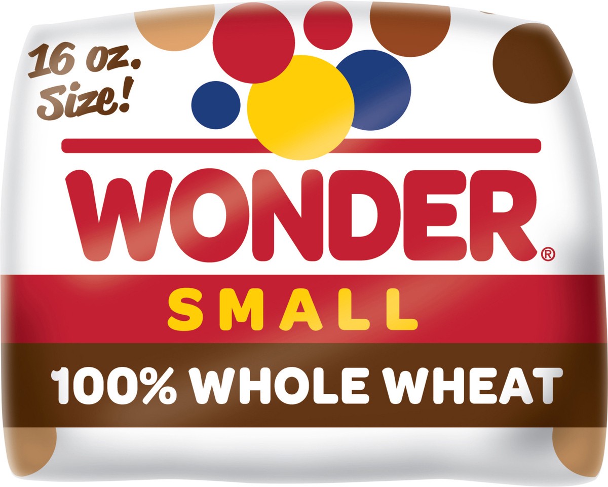 slide 4 of 13, Wonder Bread Small 100% Whole Wheat Bread, Small Loaf, 13g of Whole Grains per Slice, 16 oz Loaf, 16 oz